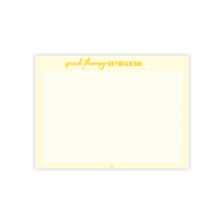 yellow speech therapy reminders 8inx6in Post-it® Note Pads