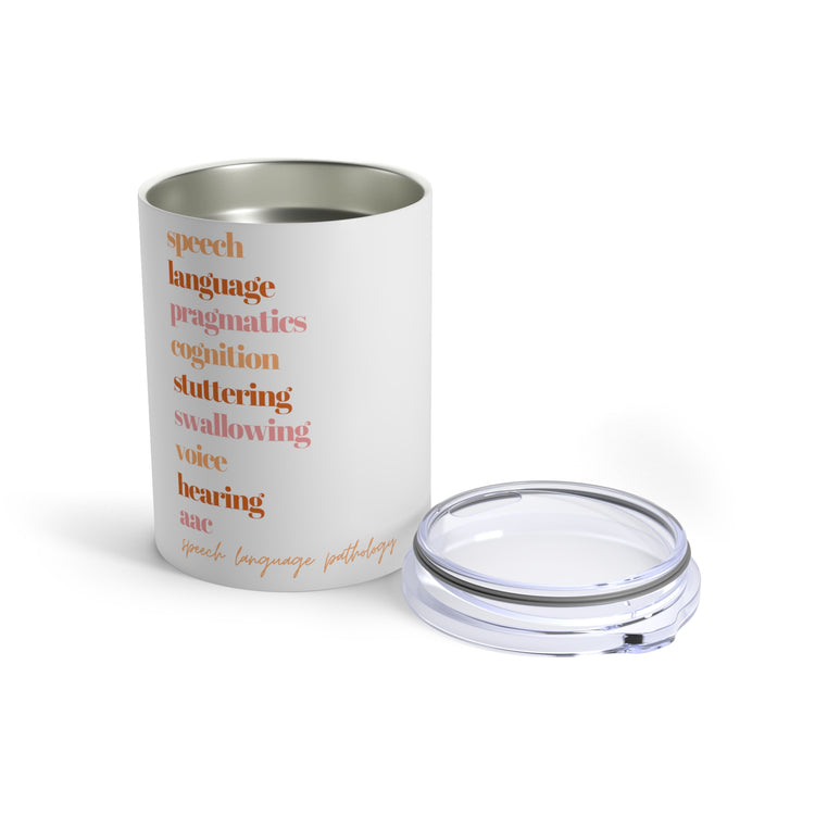 SLP scope of practice orange 10 oz tumbler