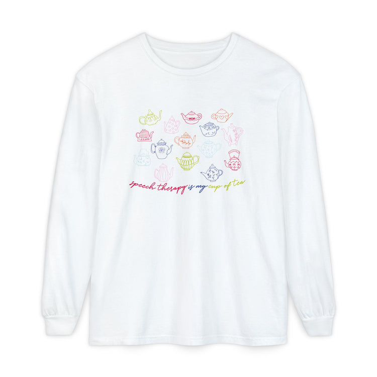 speech therapy is my cup of tea long sleeve tee