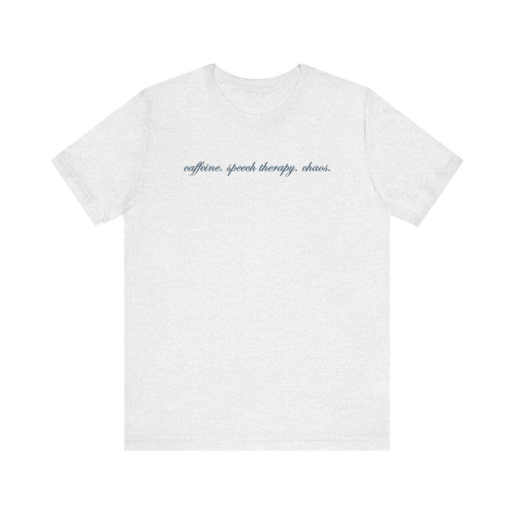 caffeine speech chaos short sleeve tee
