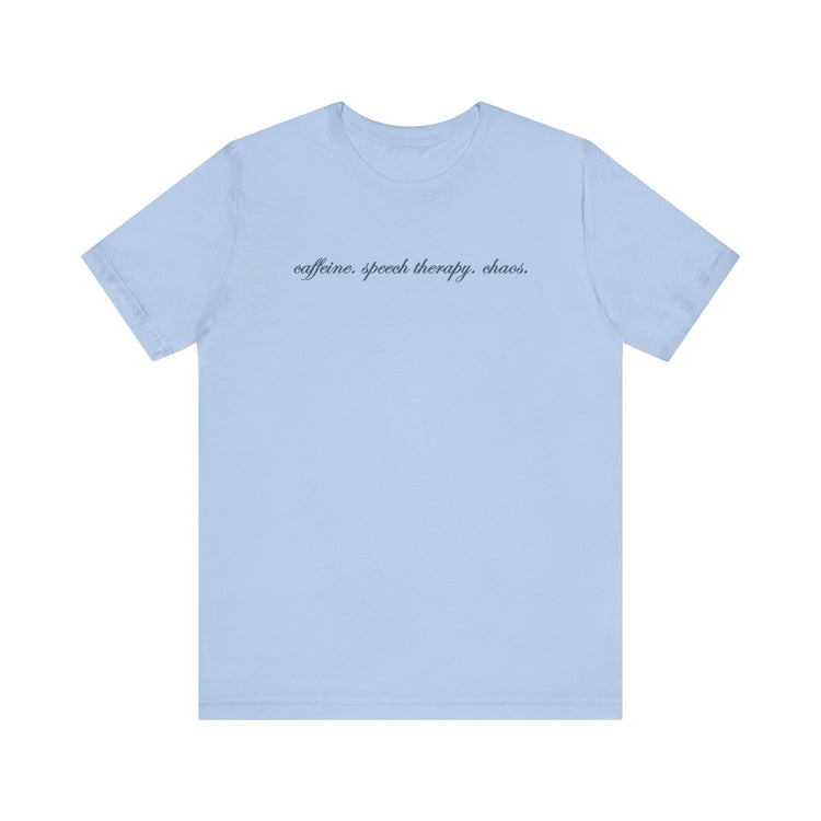 caffeine speech chaos short sleeve tee