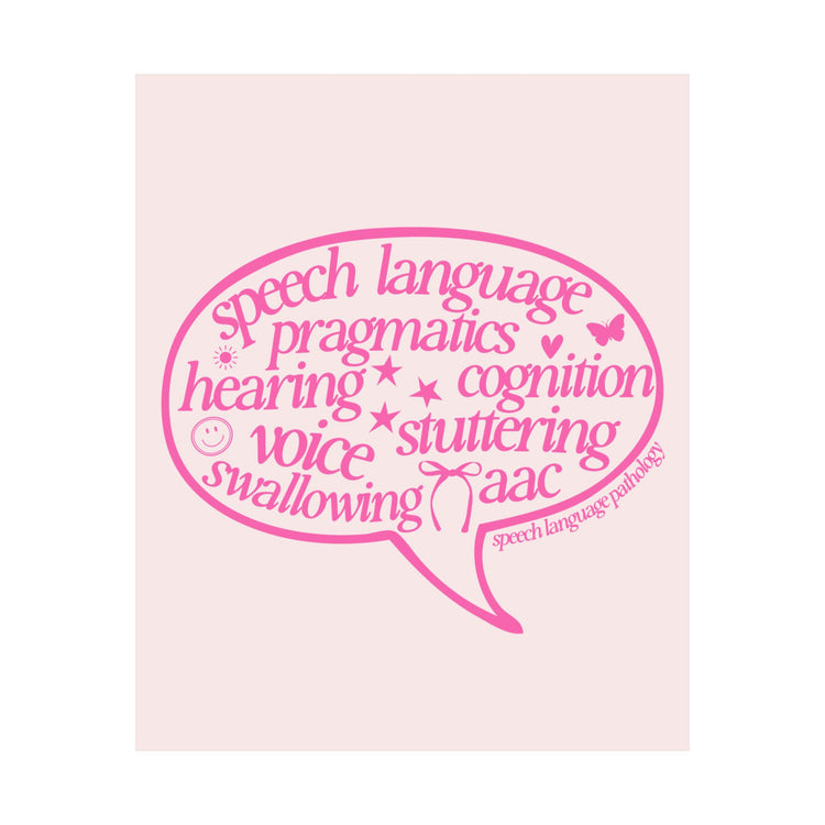 speech scope pink bubble wall poster