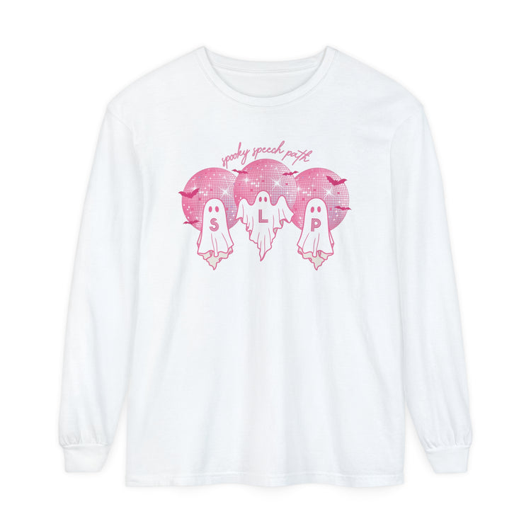 spooky disco ghosts slp comfort colors long sleeve tee