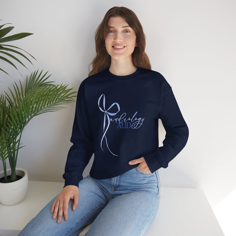 blue bow audiology crewneck