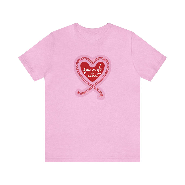 speech is sweet rope heart short sleeve tee