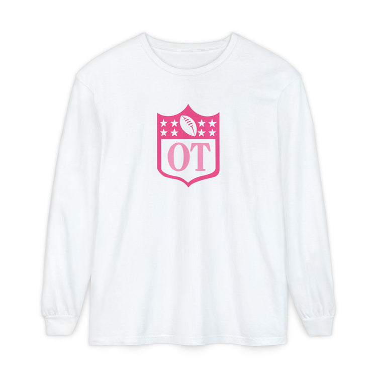 OT football crest comfort colors long sleeve tee