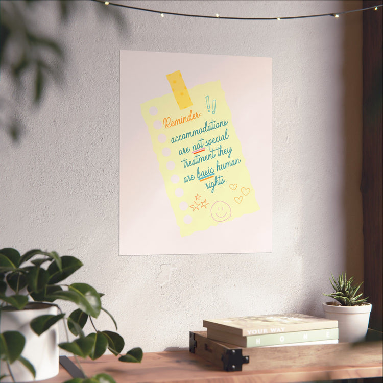 accommodations right wall poster