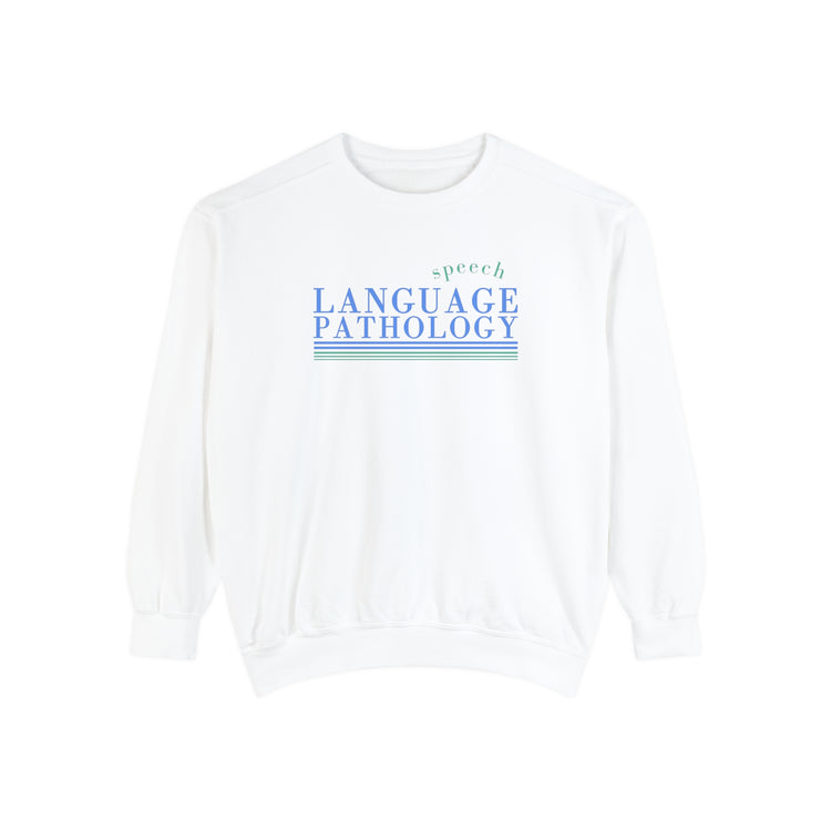 speech pathology blue simple lines comfort colors crewneck