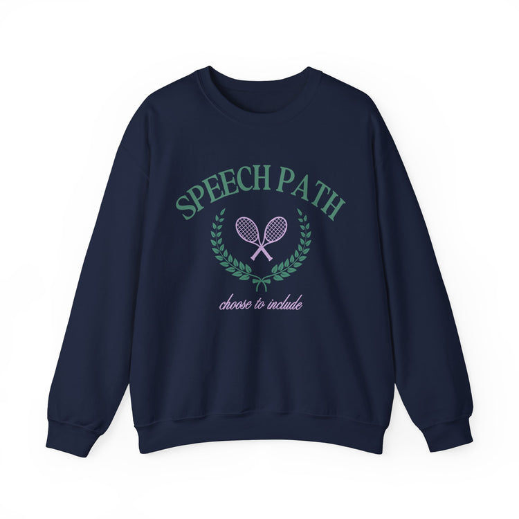 speech path crest tennis crewneck