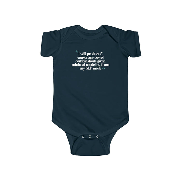 SLP UNCLE JERSEY FIT ONESIE - CV COMBINATIONS 24mo (sample sale)