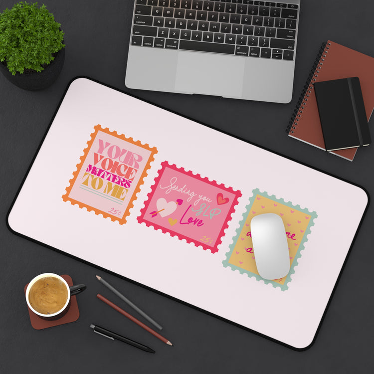 slp love stamps desk mat