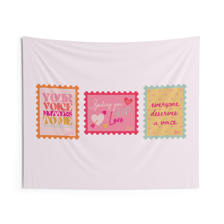 SLP love stamps wall tapestry