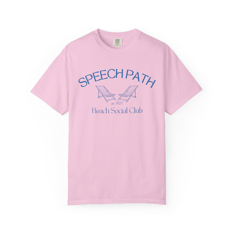 speech path beach chairs comfort colors tee