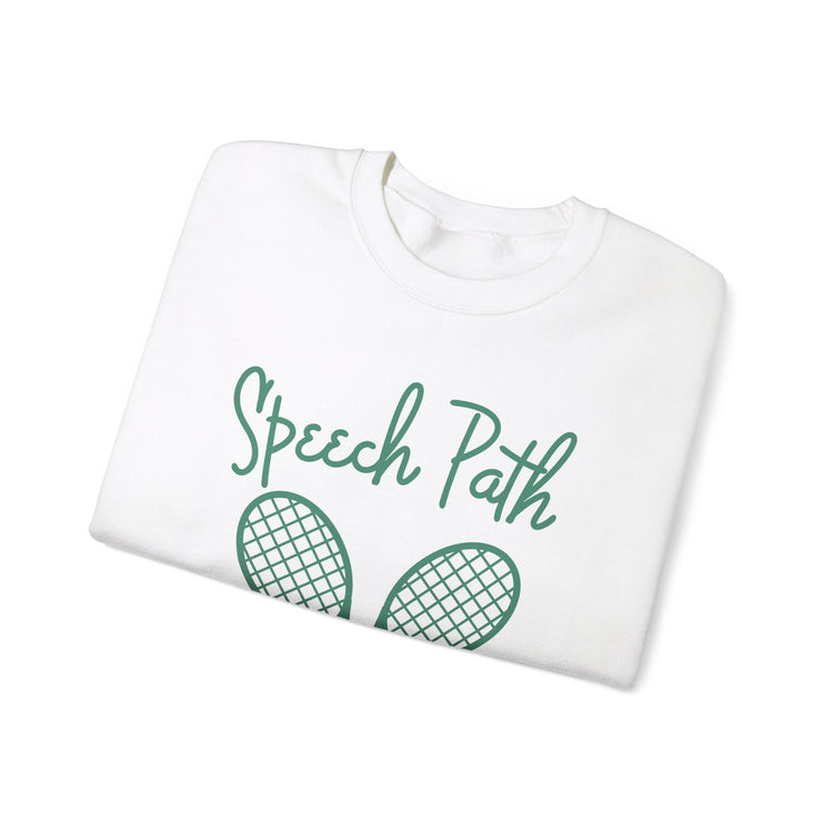 speech path beverly hills tennis crewneck