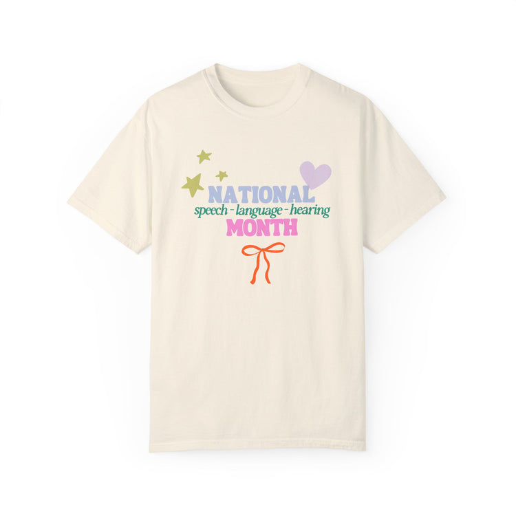 NSLHM colorful bow comfort colors tee