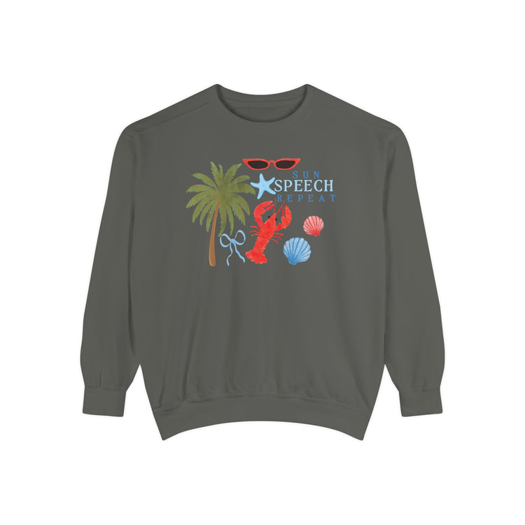 sun speech repeat comfort colors crewneck