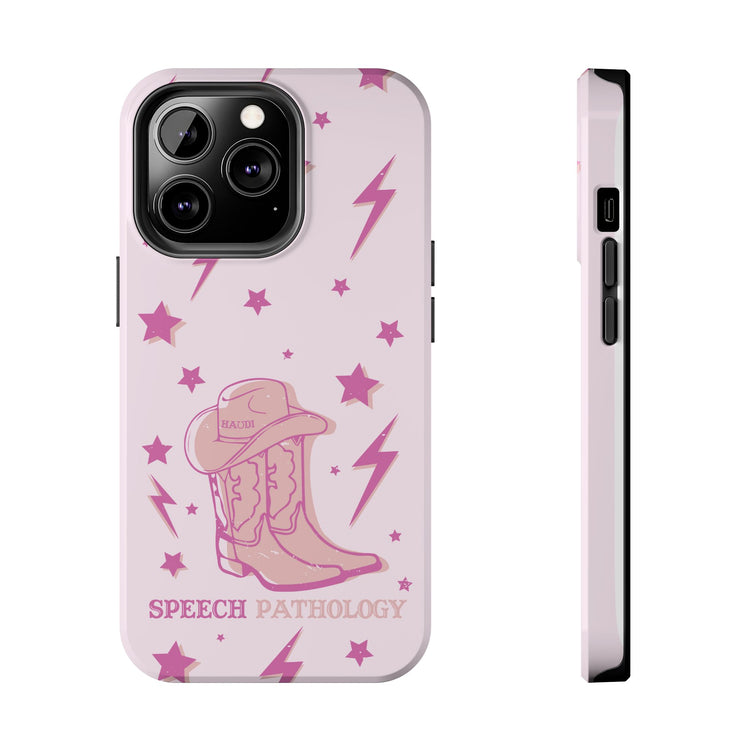 speech pathology cowboy boots howdy iPhone case