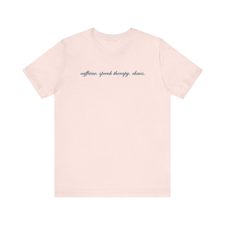 caffeine speech chaos short sleeve tee