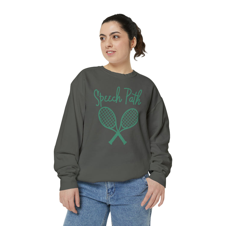 speech path beverly hills tennis comfort colors crewneck