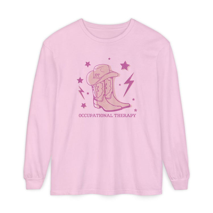 OT cowboy boots comfort colors long sleeve tee