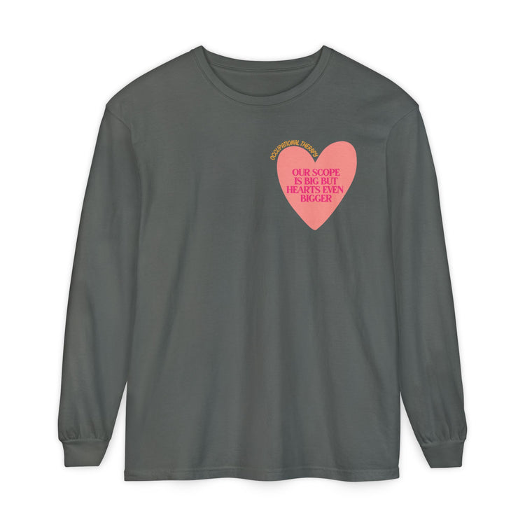 OT big scope heart comfort colors long sleeve tee