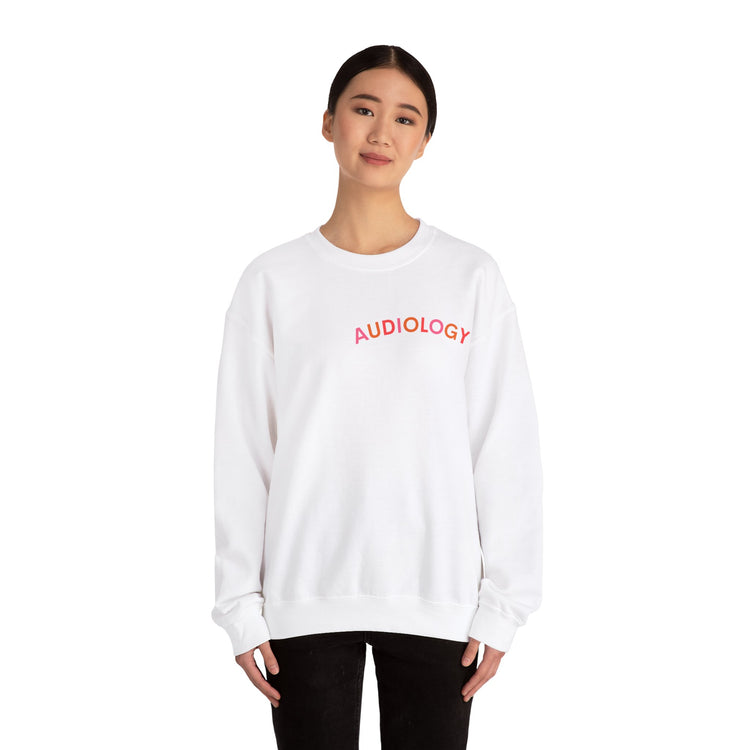 colorful audiology arch crewneck