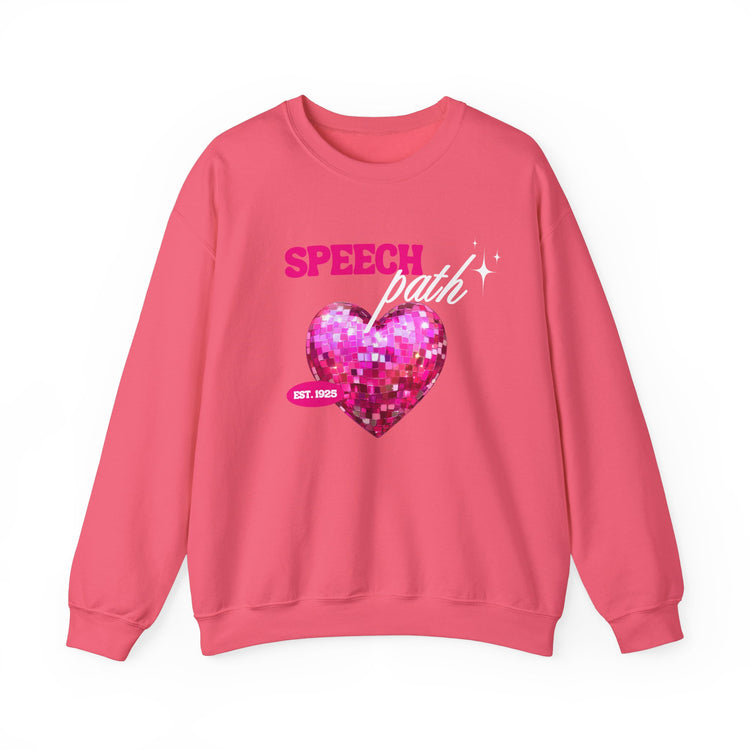 speech path disco heart crewneck