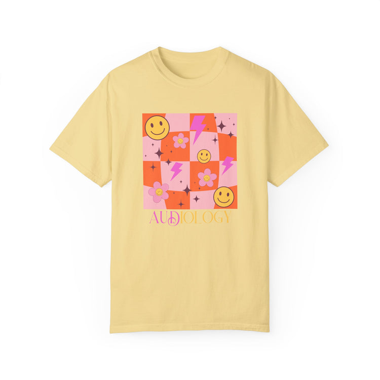 smiley disco audiology comfort colors tee