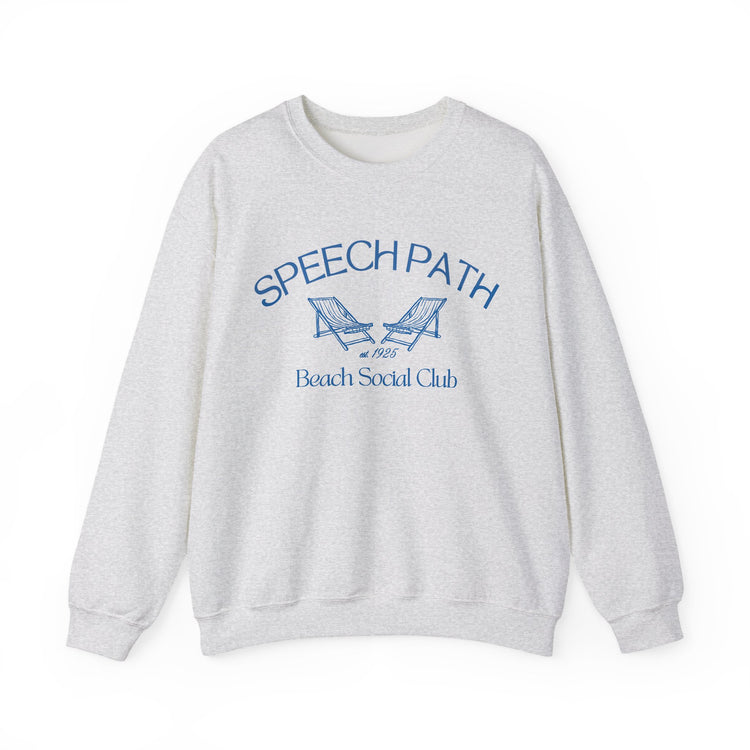 speech path beach chairs crewneck