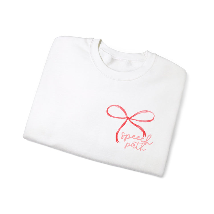 everyone deserves a voice red bow crewneck