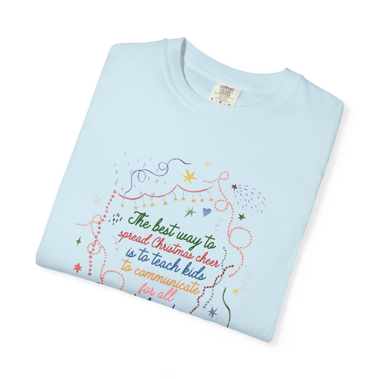 spreading SLP cheer comfort colors tee