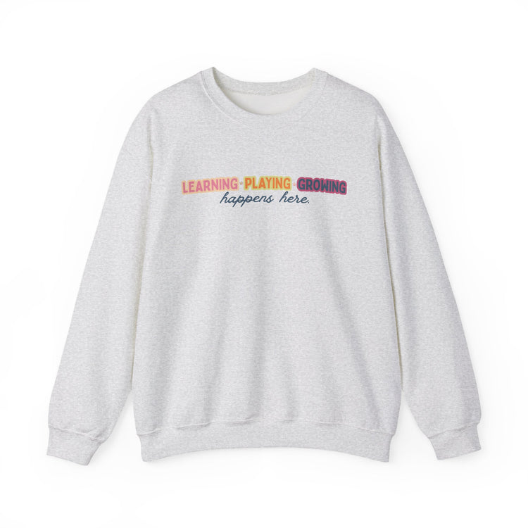 learning playing growing crewneck