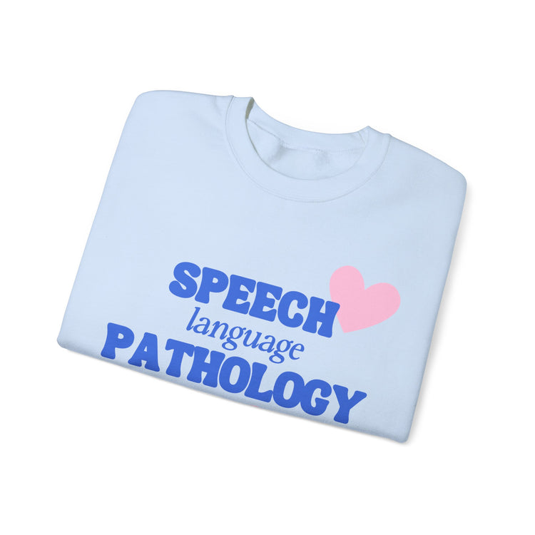 speech language pathology bow + heart crewneck