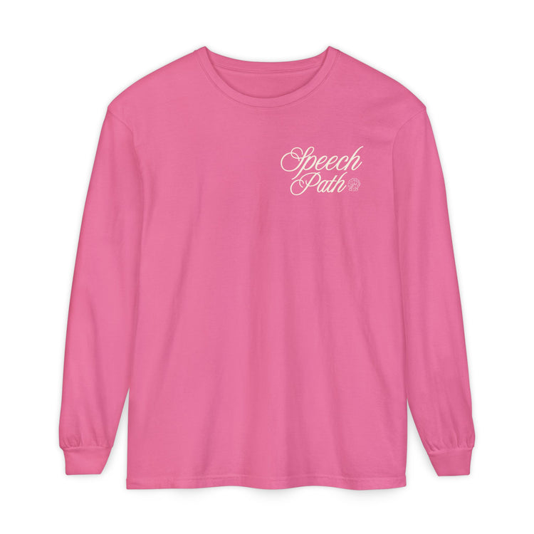 speech path high tides front/back comfort colors long sleeve tee