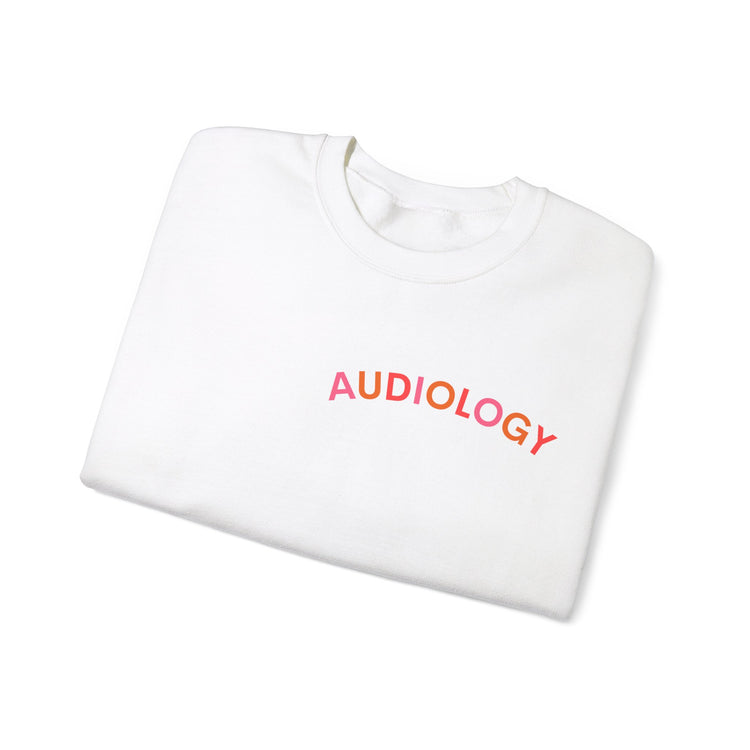 colorful audiology arch crewneck