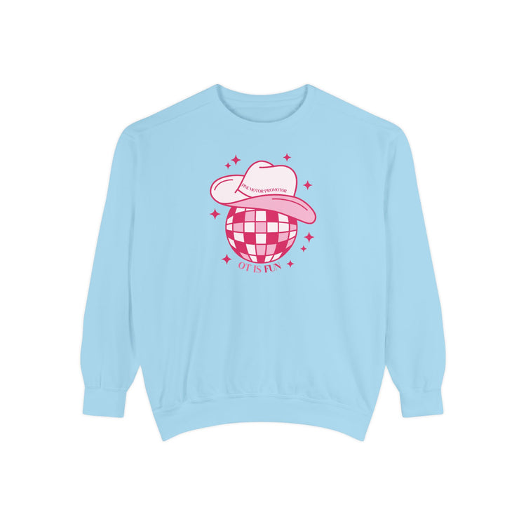 OT cowboy disco comfort colors crewneck