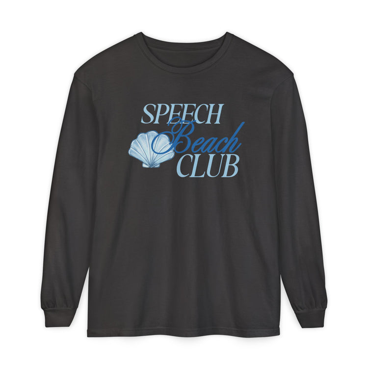 speech beach club shell comfort colors long sleeve tee