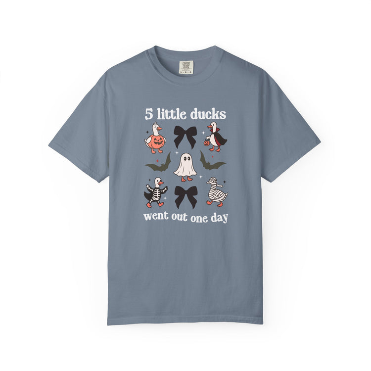 5 little spooky ducks comfort colors tee