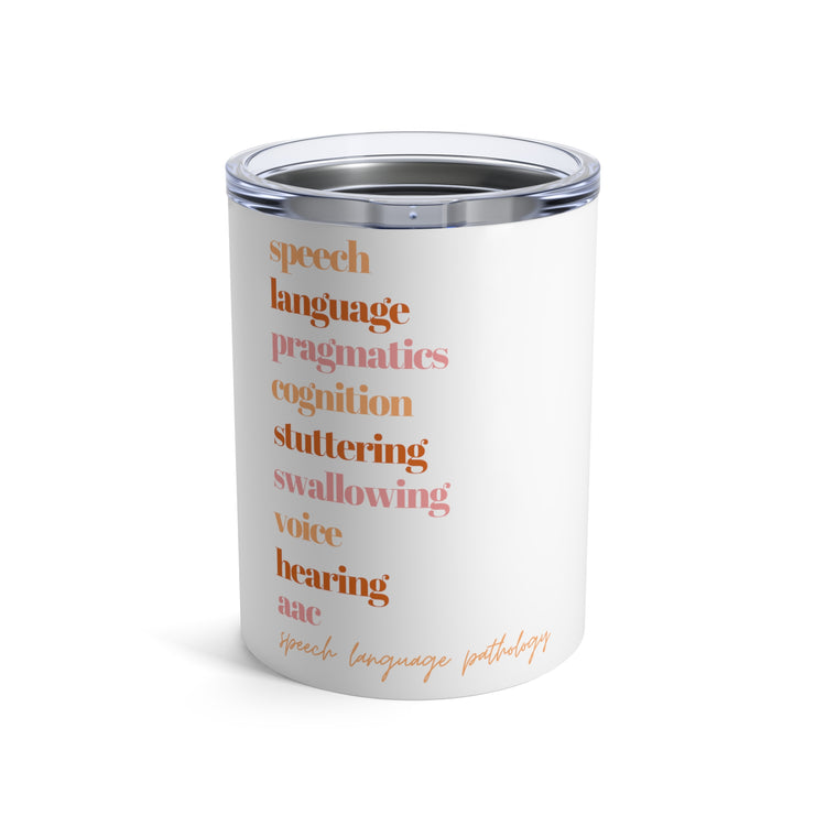 SLP scope of practice orange 10 oz tumbler