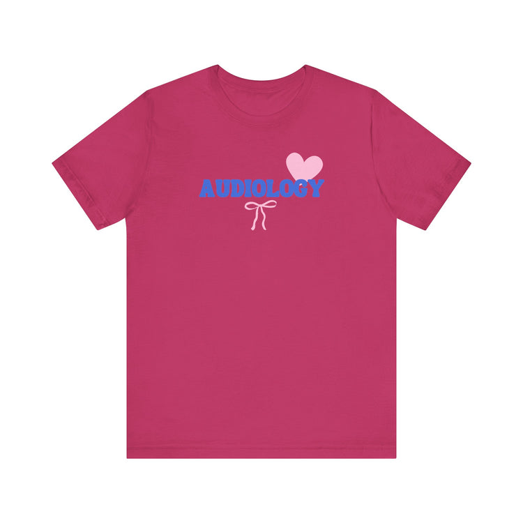 audiology heart + bow short sleeve tee