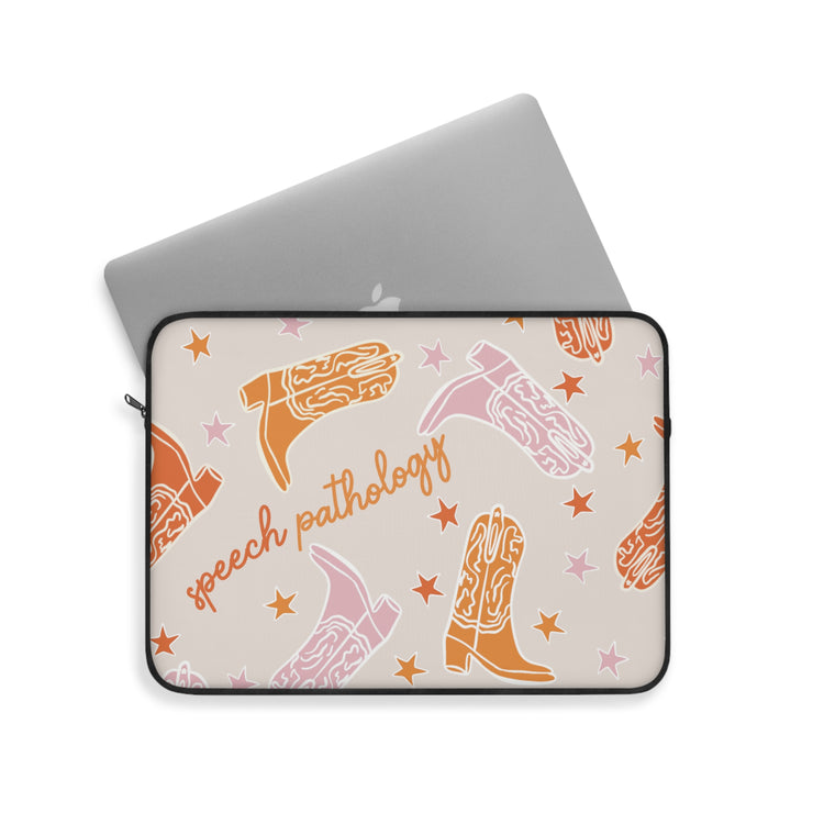 speech pathology boots laptop sleeve