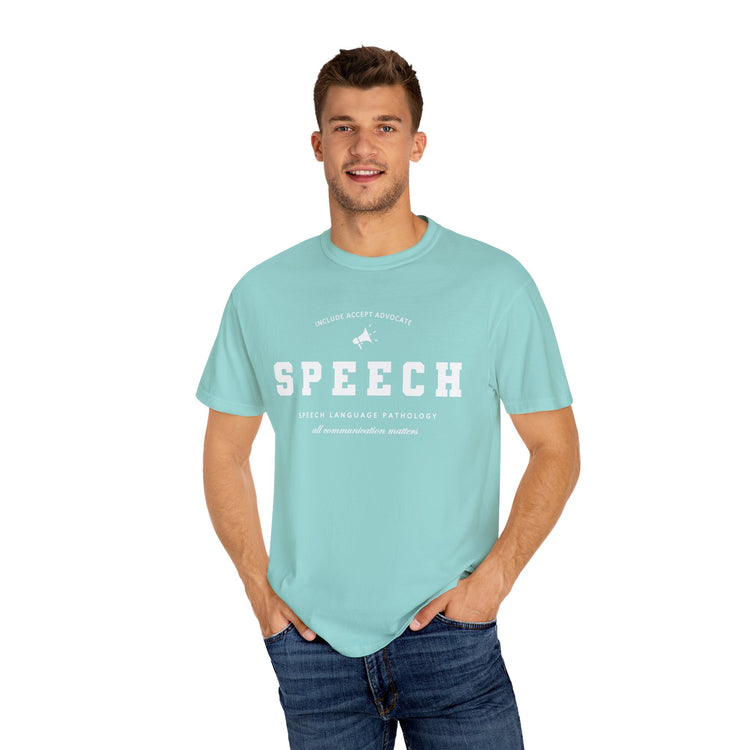 SPEECH varsity simple comfort colors tee