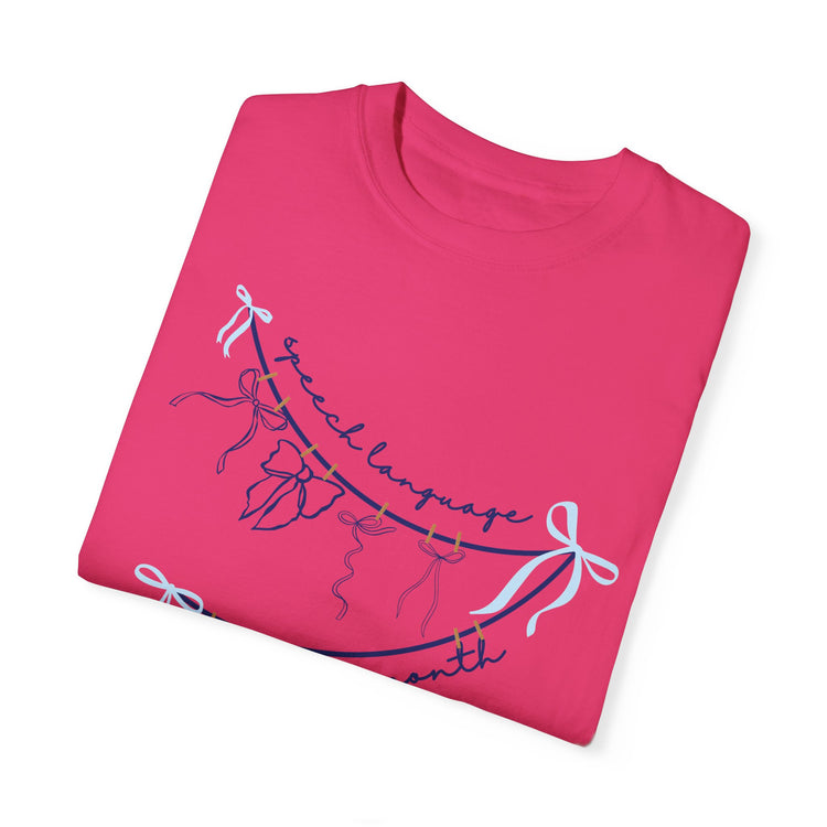 NSLHM bow clothespin comfort colors tee