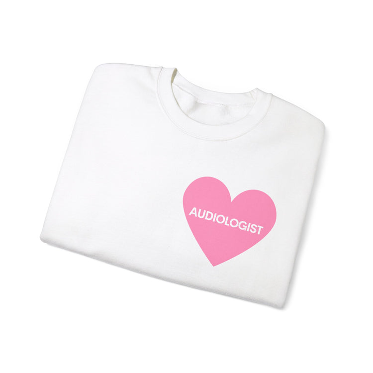pink heart audiology crewneck