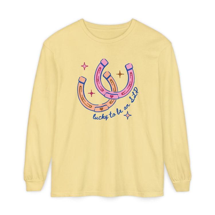 horseshoe lucky to be an SLP long sleeve tee