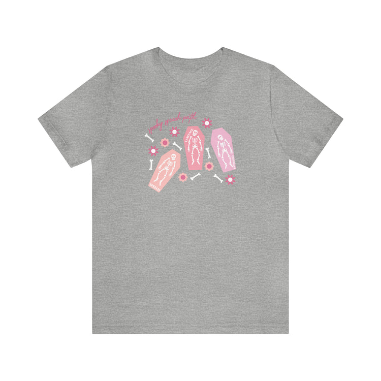 spooky speech skeleton bones short sleeve tee