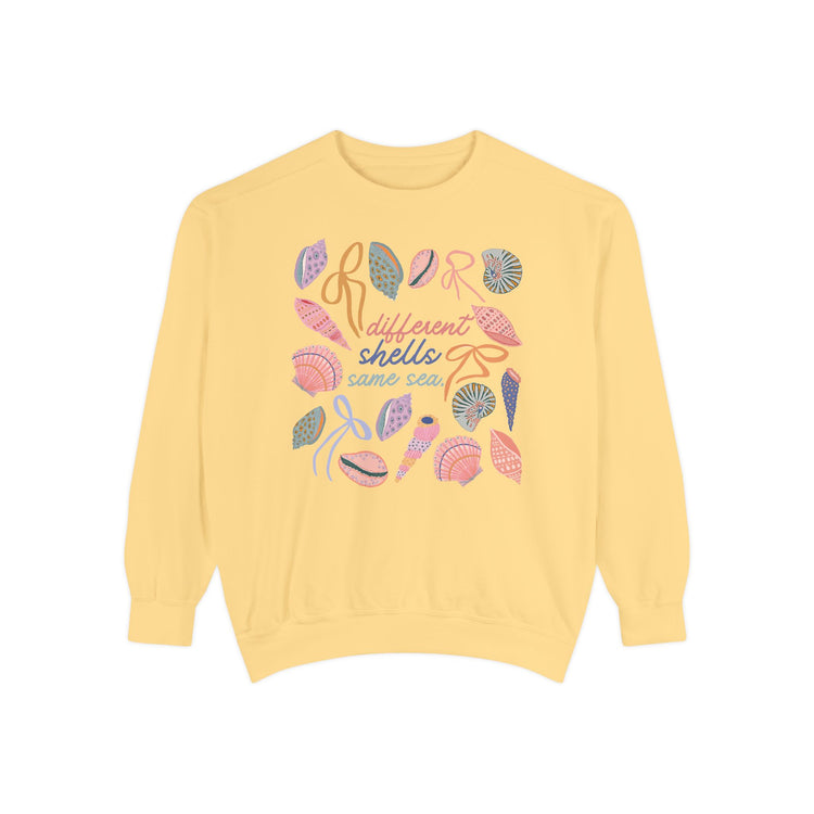 different shells, same sea comfort colors crewneck