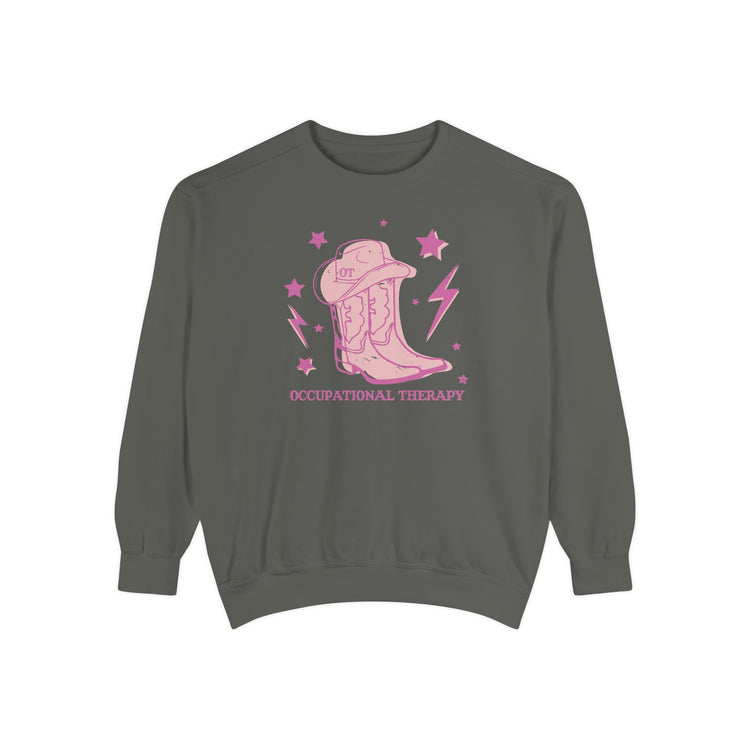 OT cowboy boots comfort colors crewneck
