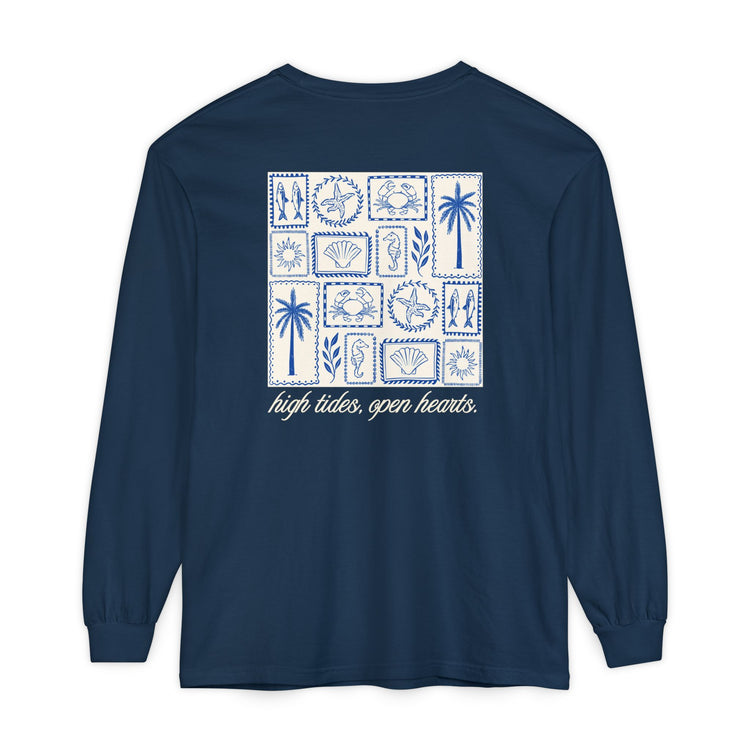 OT clam waves comfort colors long sleeve tee