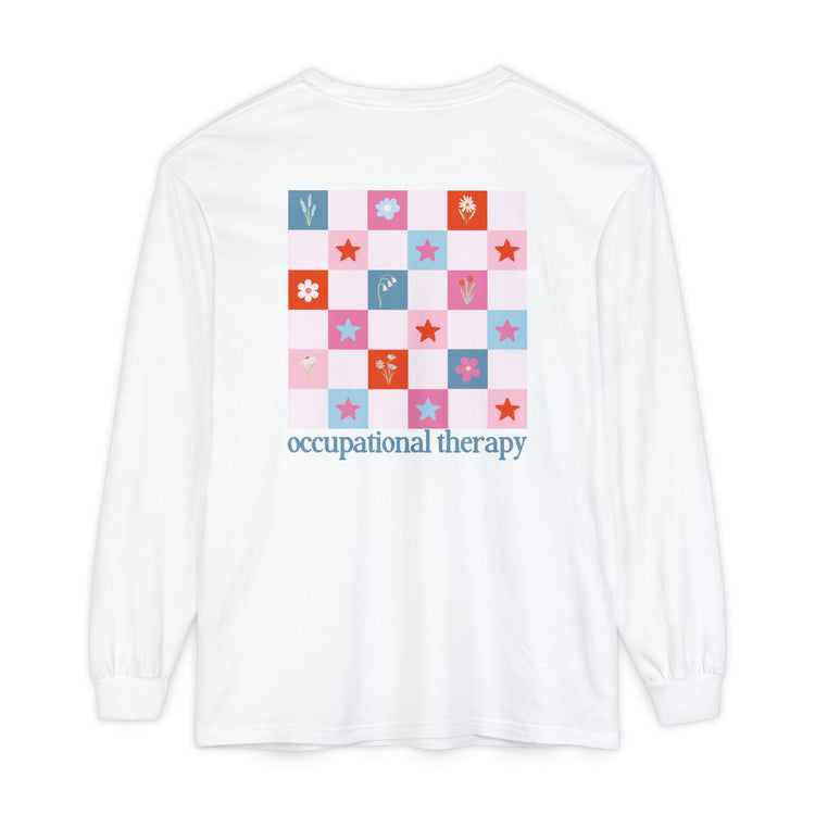 bloom in OT front/back comfort colors long sleeve tee